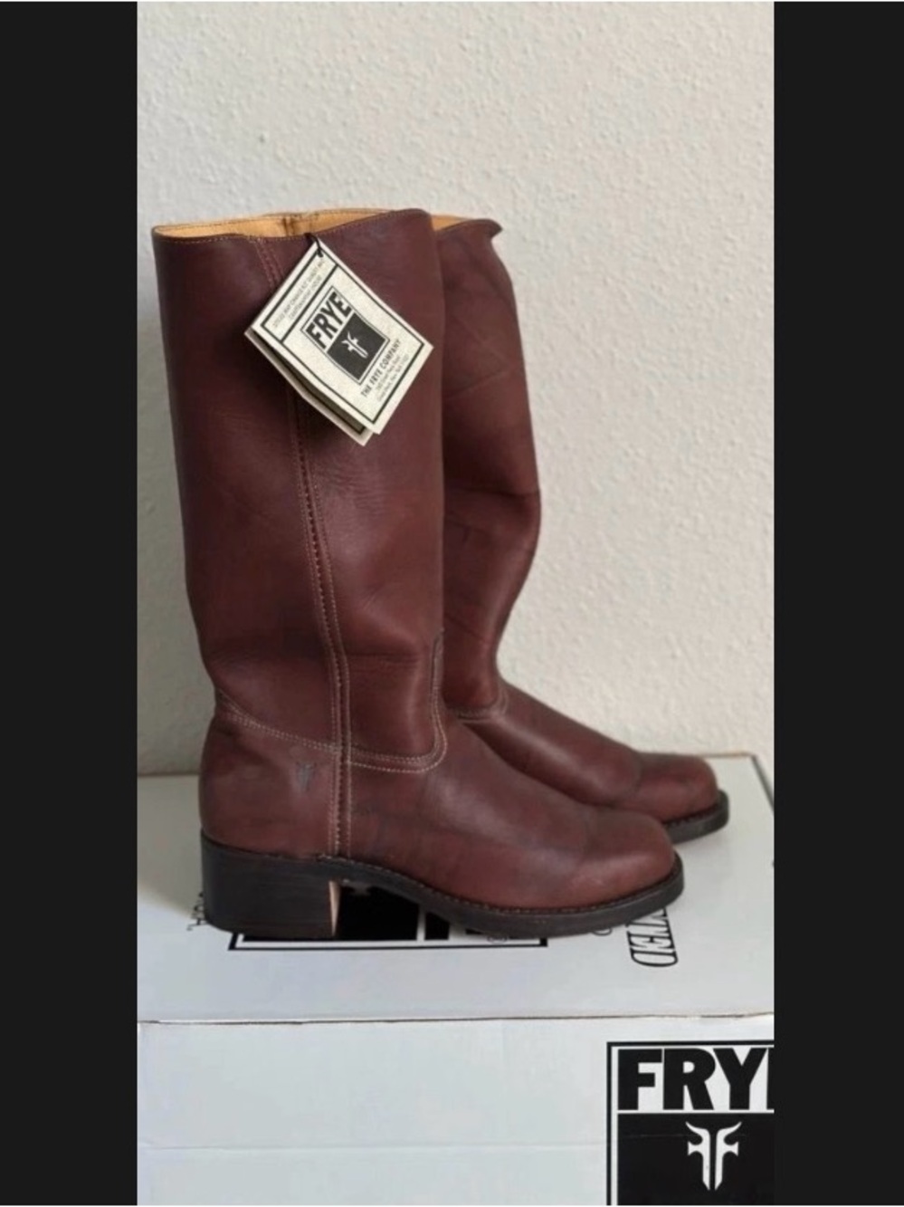 Frye Made in USA Vintage Walnut Brown Leather Campus 14L Boots *NIB M9/W10.5-11